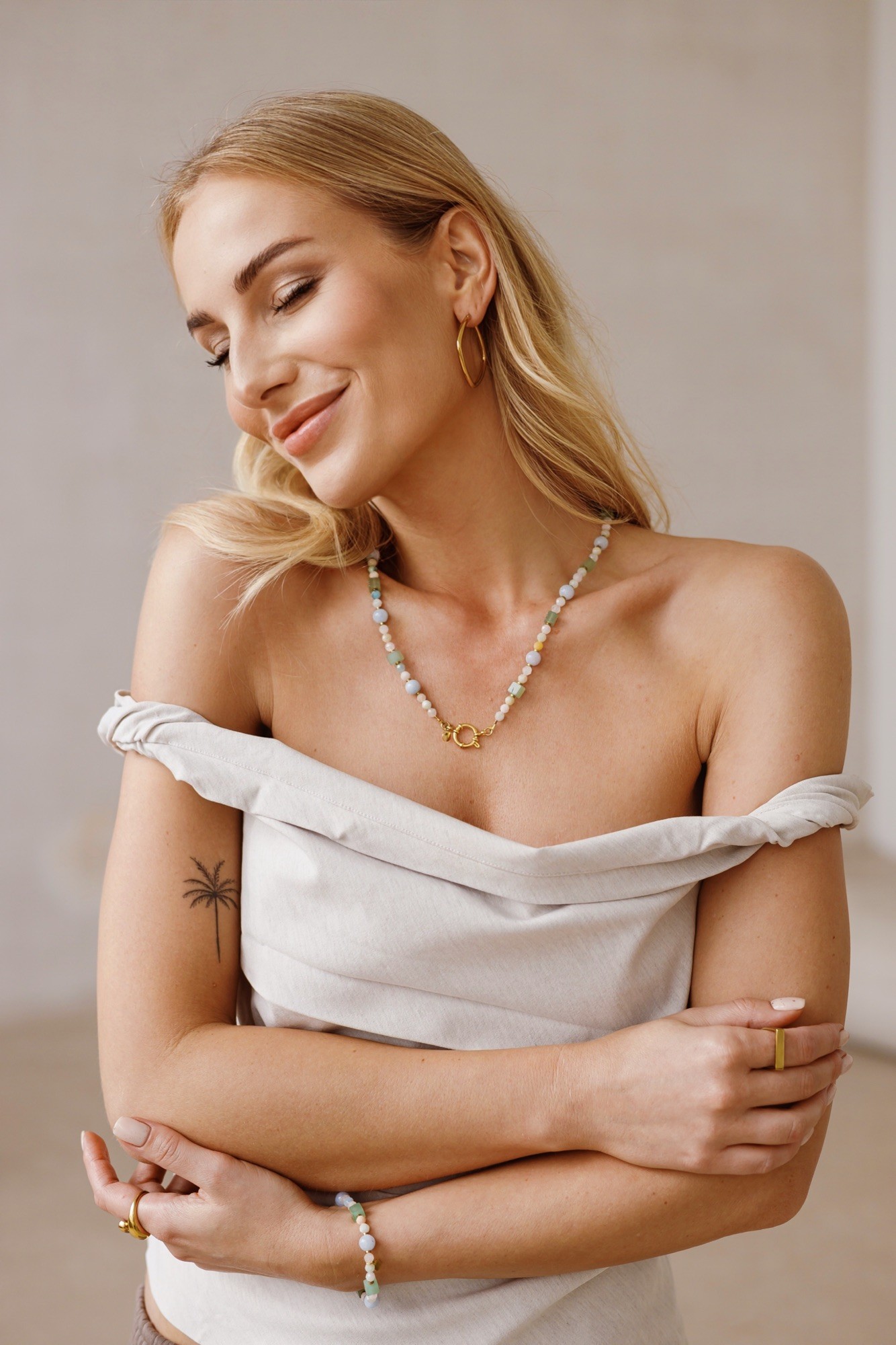 Bransoletka Spring me – Morganit, Awenturyn, Akwamaryn