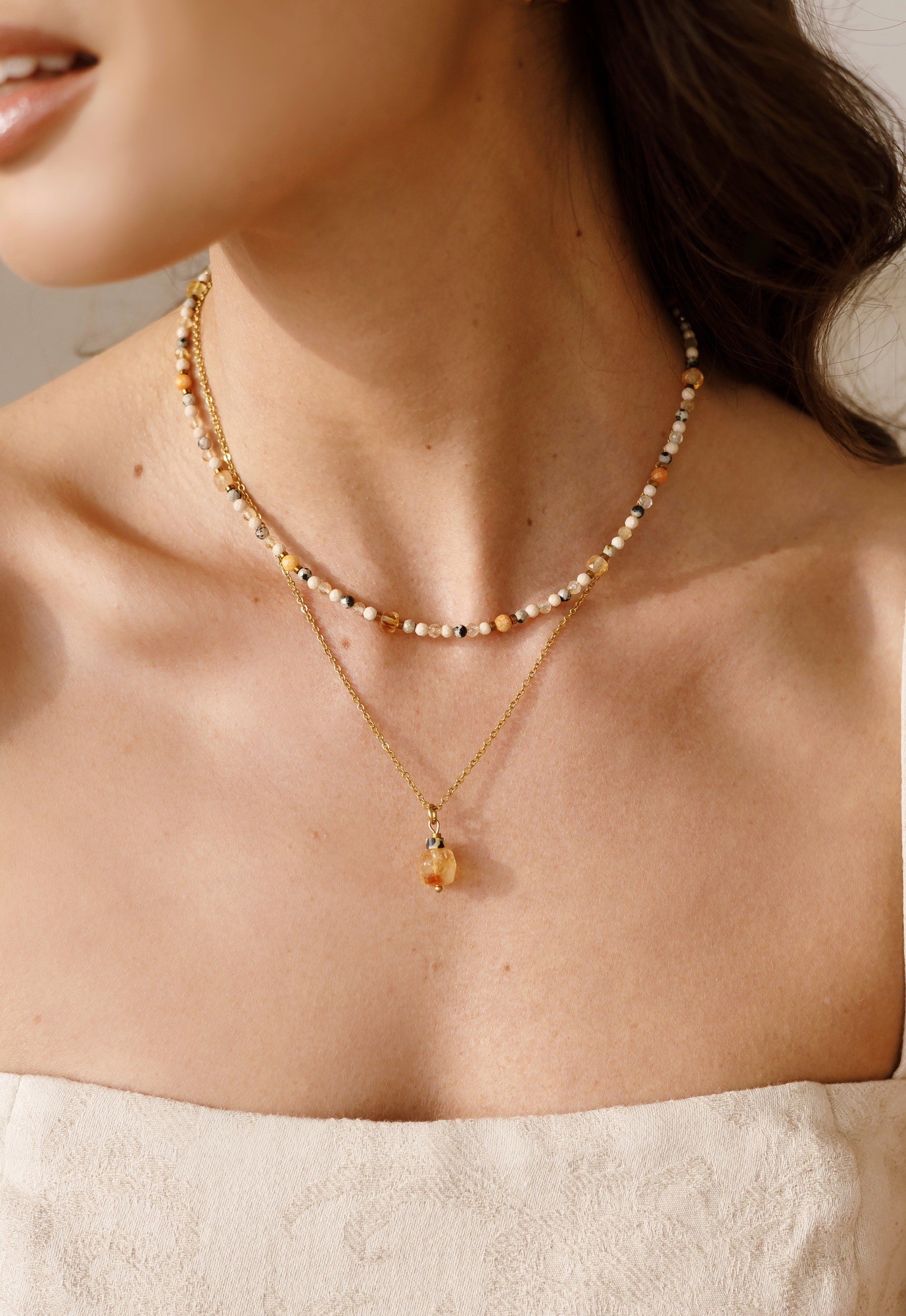 Łańcuszek Well being – Cytryn, Jaspis dalmatyński