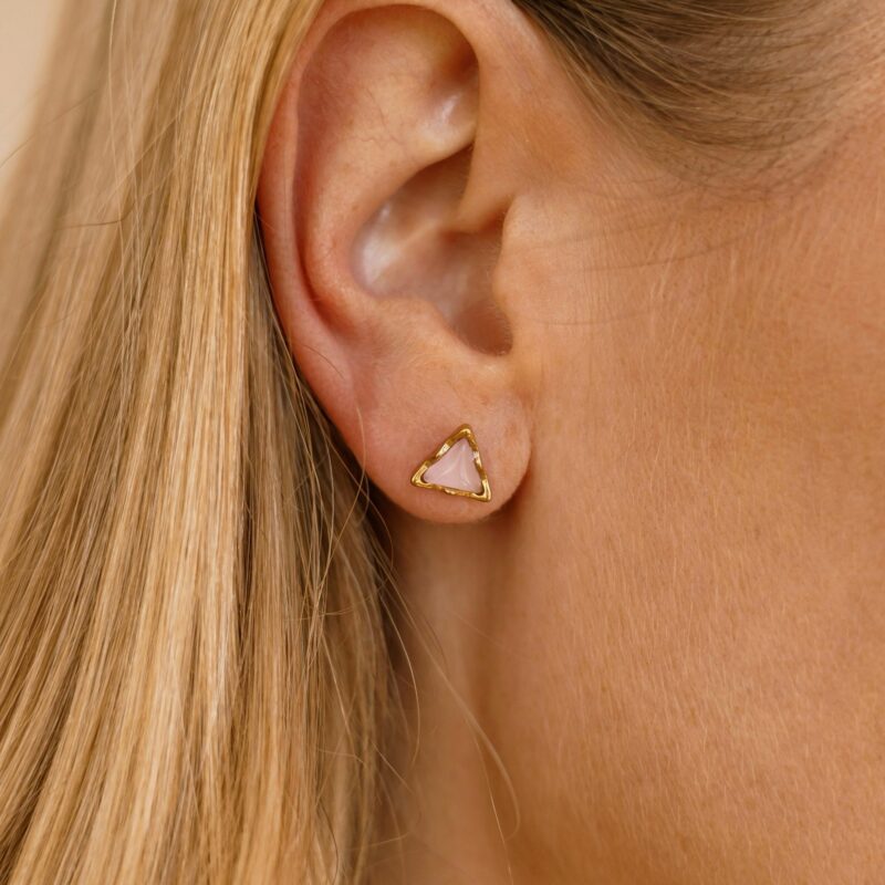 Kolczyki sztyfty z kocim okiem - stal szlachetna