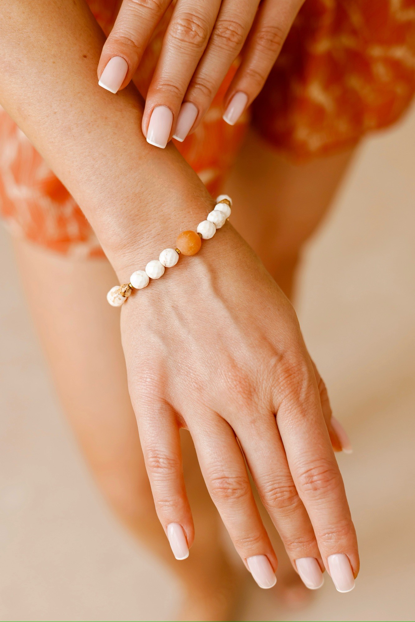 Bransoletka elastyczna Mystic sun light – Howlit, Awenturyn, Jaspis obrazkowy, Hematyt