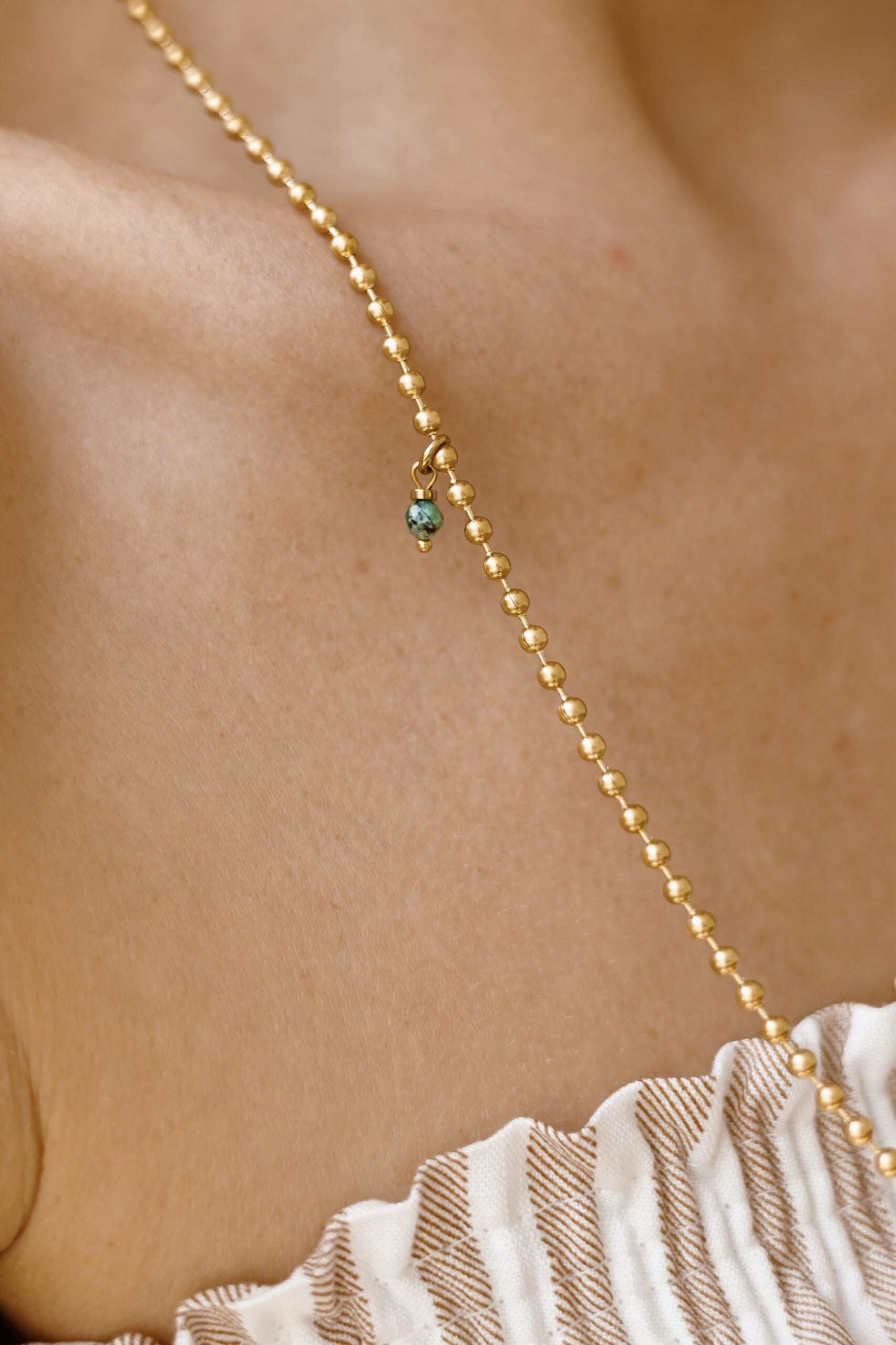 Naszyjnik Green wave drop – Turkus afrykański