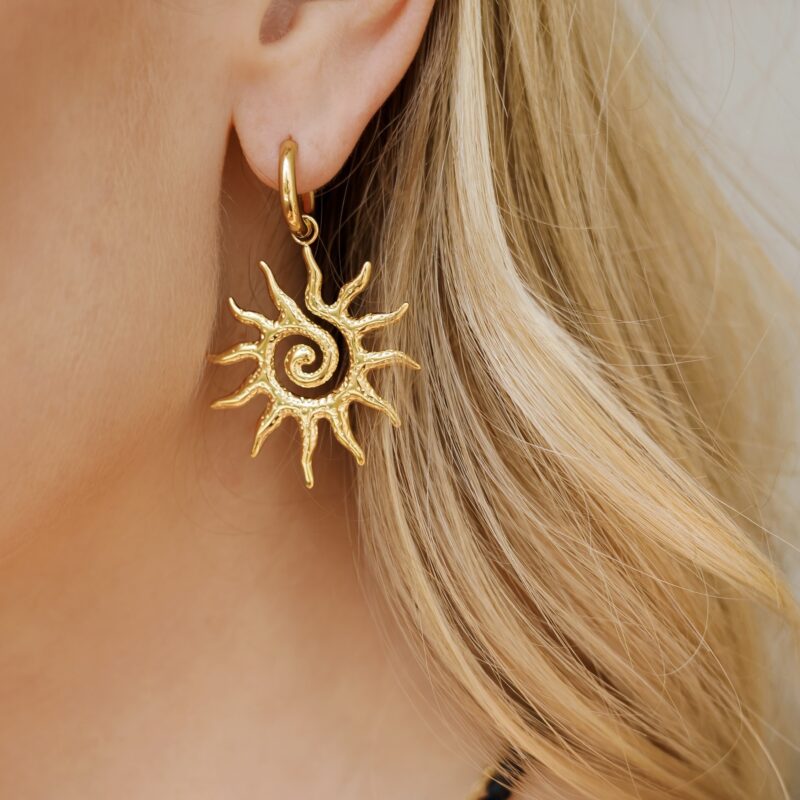 Kolczyki Nomad sun - Stal szlachetna