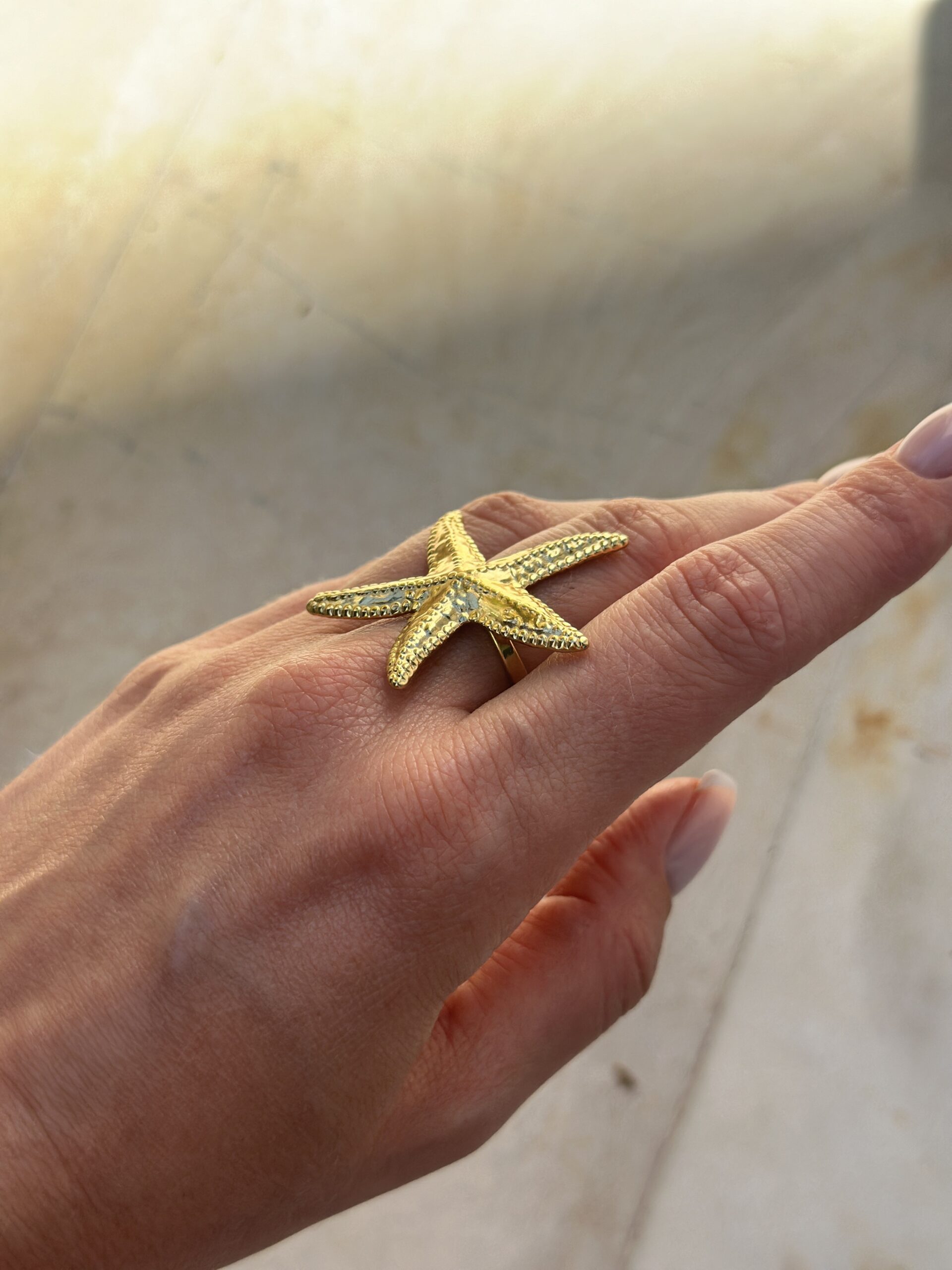 Pierścionek Sea star – stal szlachetna