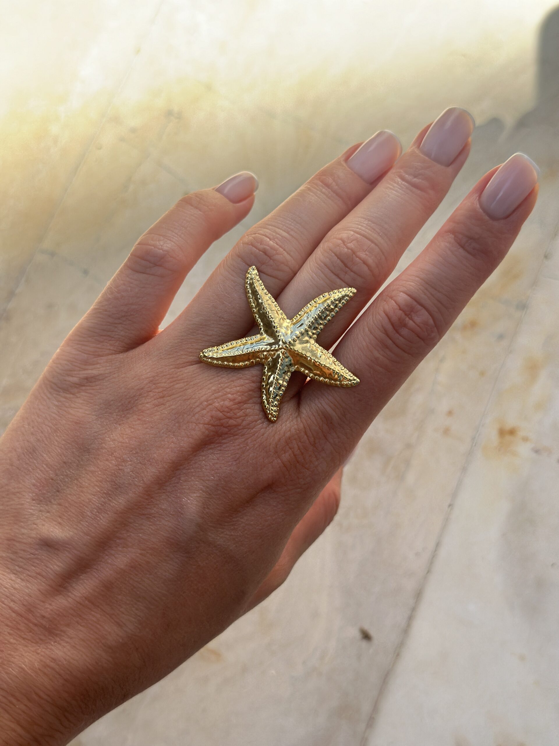 Pierścionek Sea star – stal szlachetna