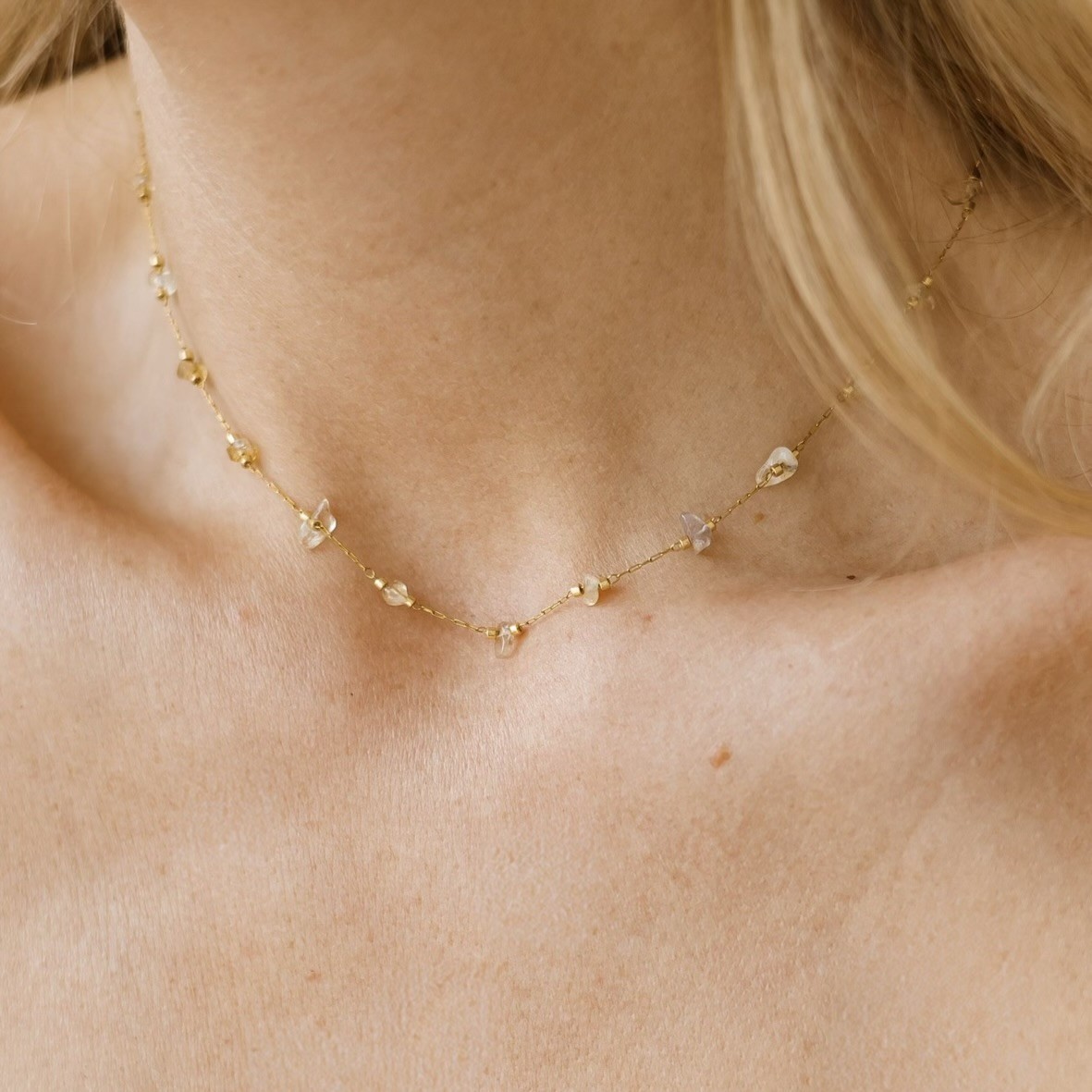 Naszyjnik Solea drop – Cytryn, stal szlachnetna