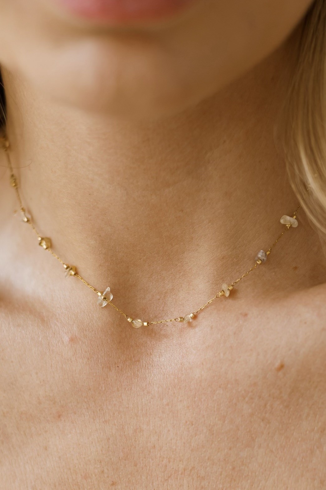 Naszyjnik Solea drop – Cytryn, stal szlachnetna