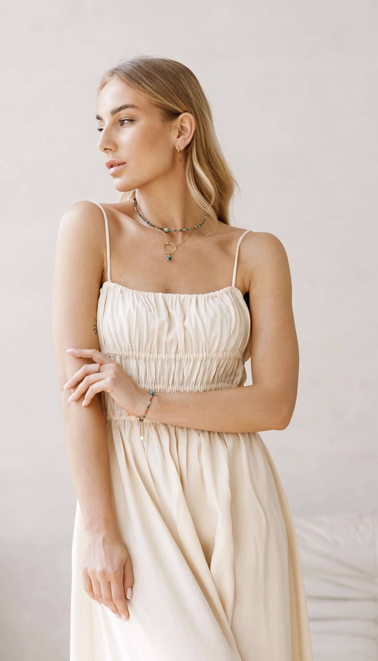 Naszyjnik typu choker African Coral – Turkus Afrykański, Jadeit