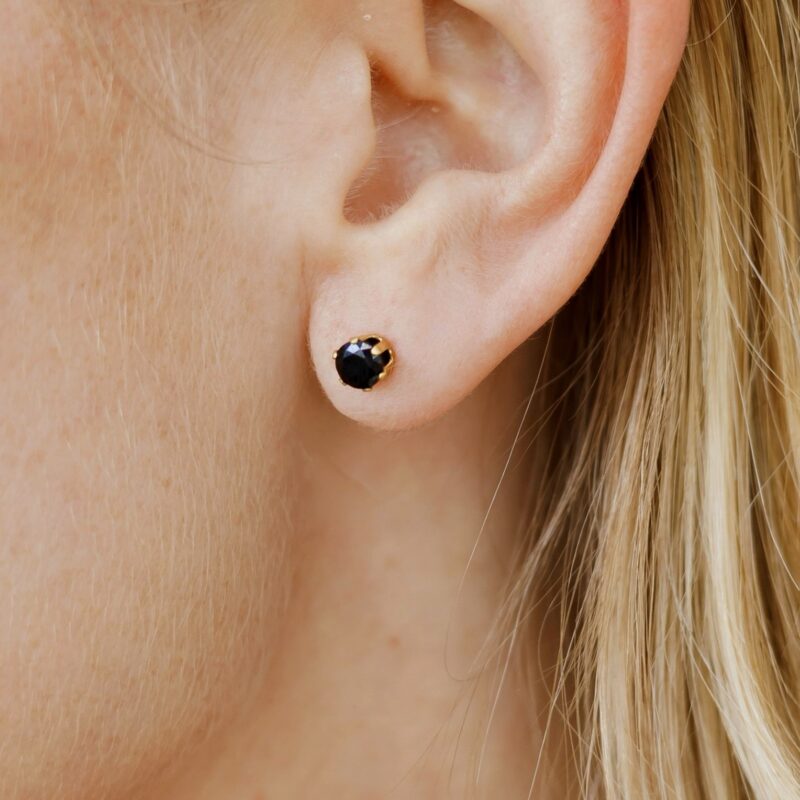 Kolczyki Gaia - czarna cyrkonia