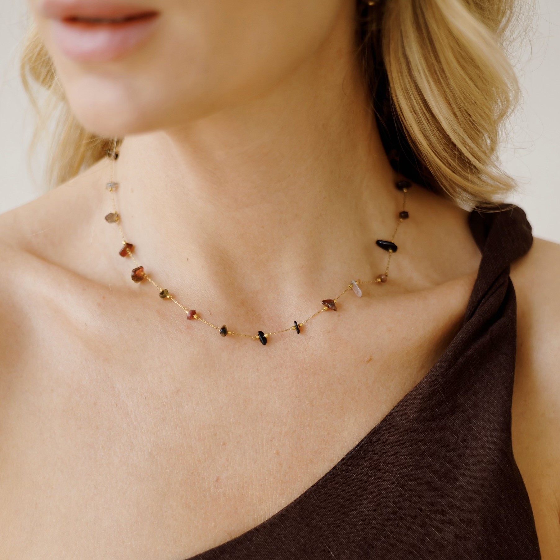 Naszyjnik Aura drop – Turmalin kolorowy