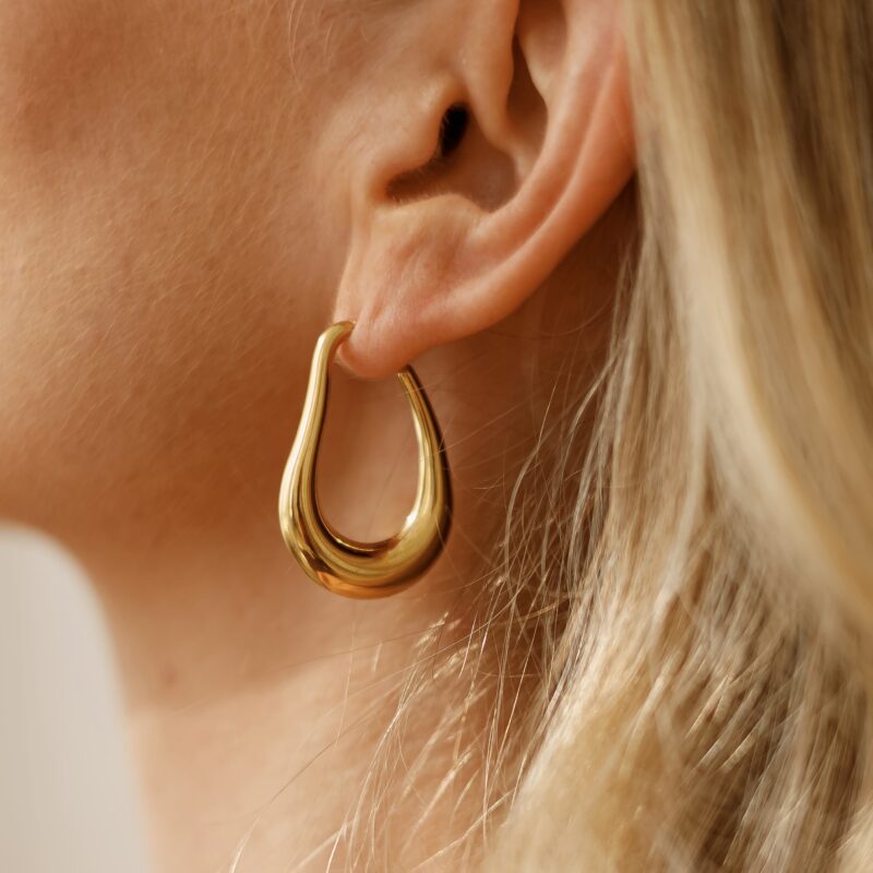 Kolczyki Tie gold - stal szlachetna