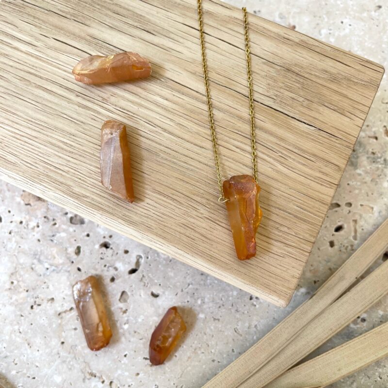 Naszyjnik "Orange Voyage" - Kwarc