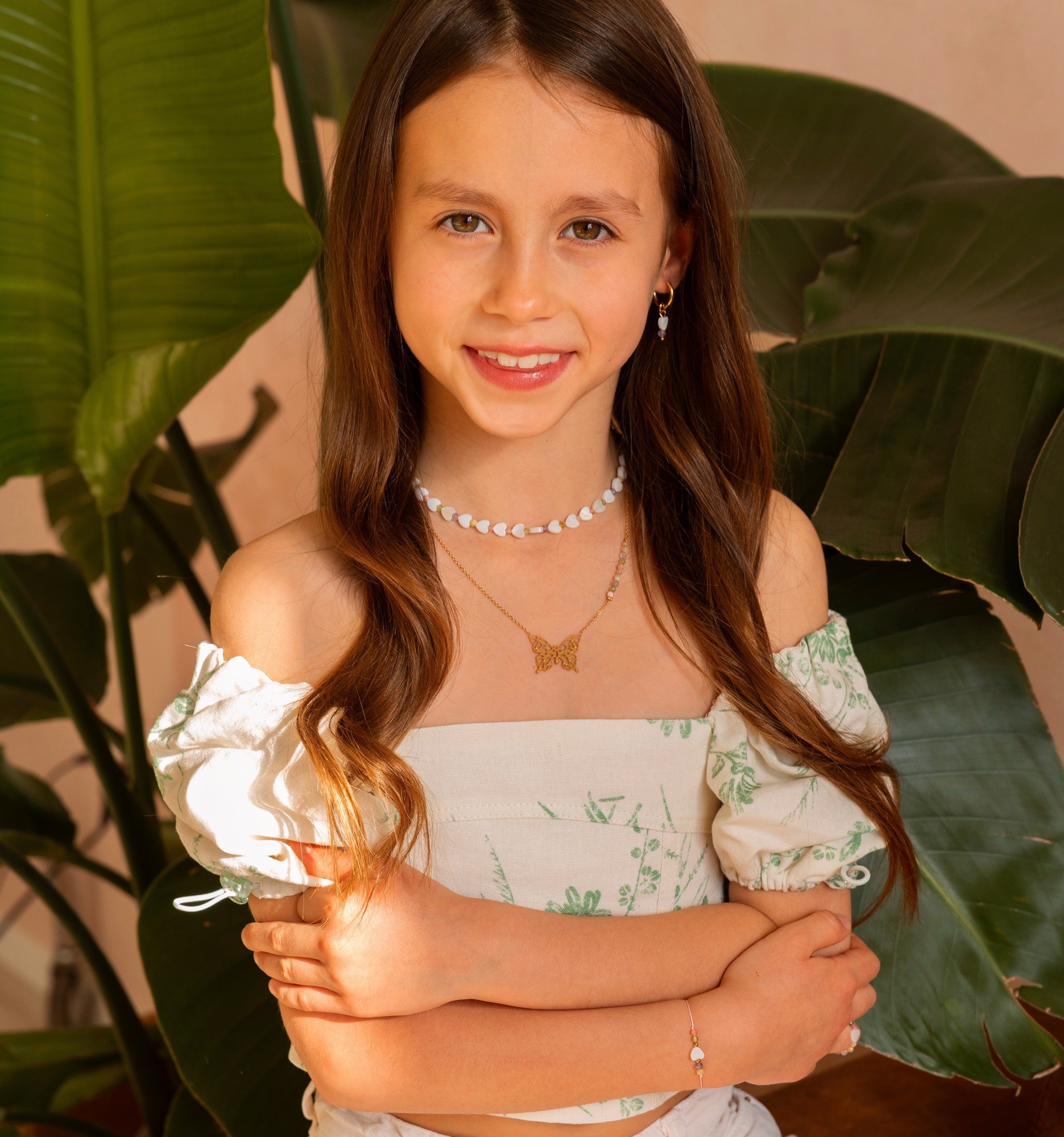 Naszyjnik dla dziewczynki "Motylek" - Ametyst