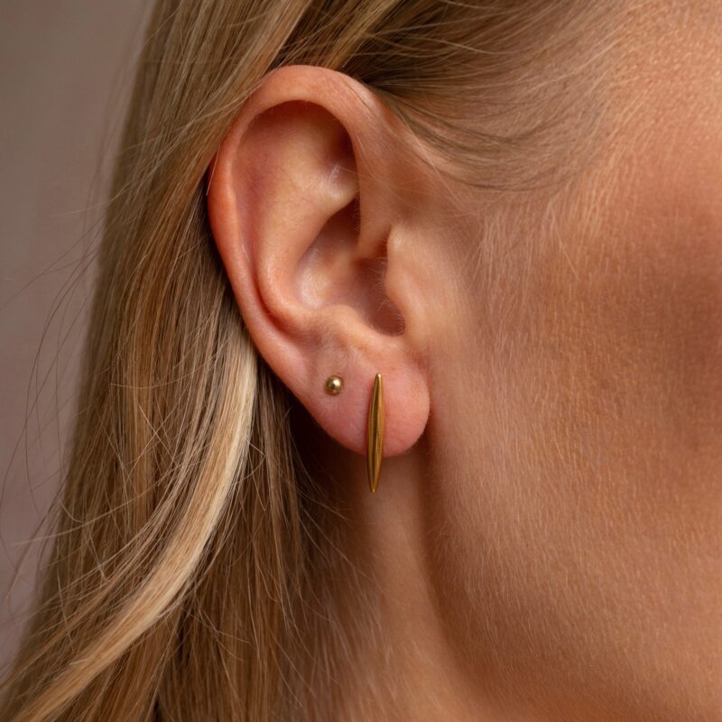 Kolczyki - Comet gold - stal szlachetna pozłacana