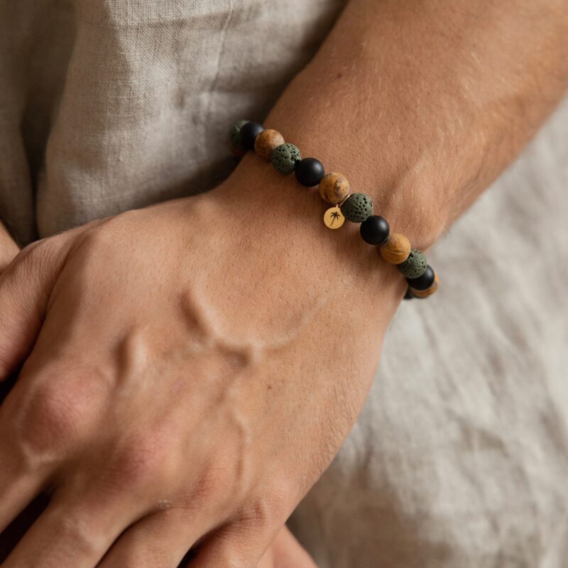 Bransoletka męska "Green volcano" - Jaspis obrazkowy