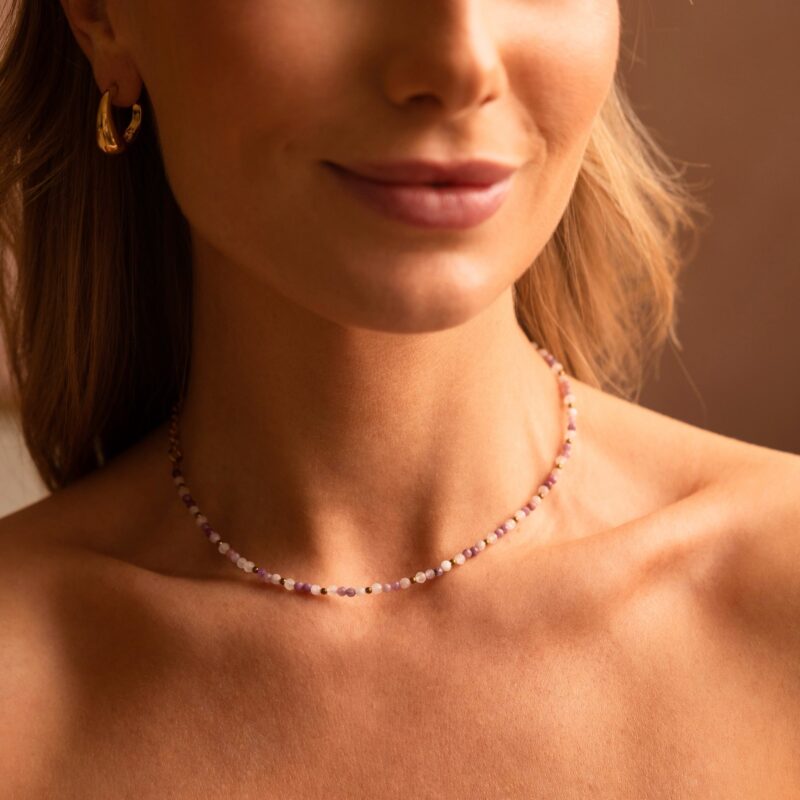 Naszyjnik typu choker "Classy Valentine" - Rubin