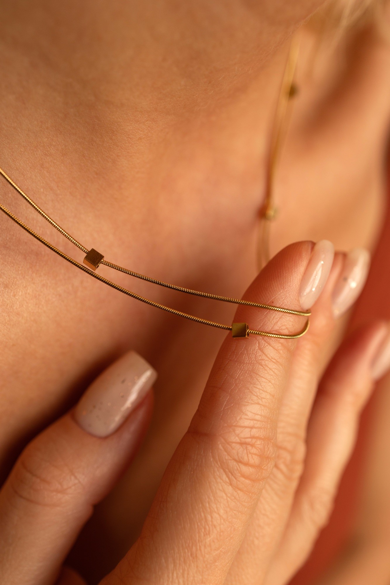 Naszyjnik Etna – stal szlachetna pozłacana