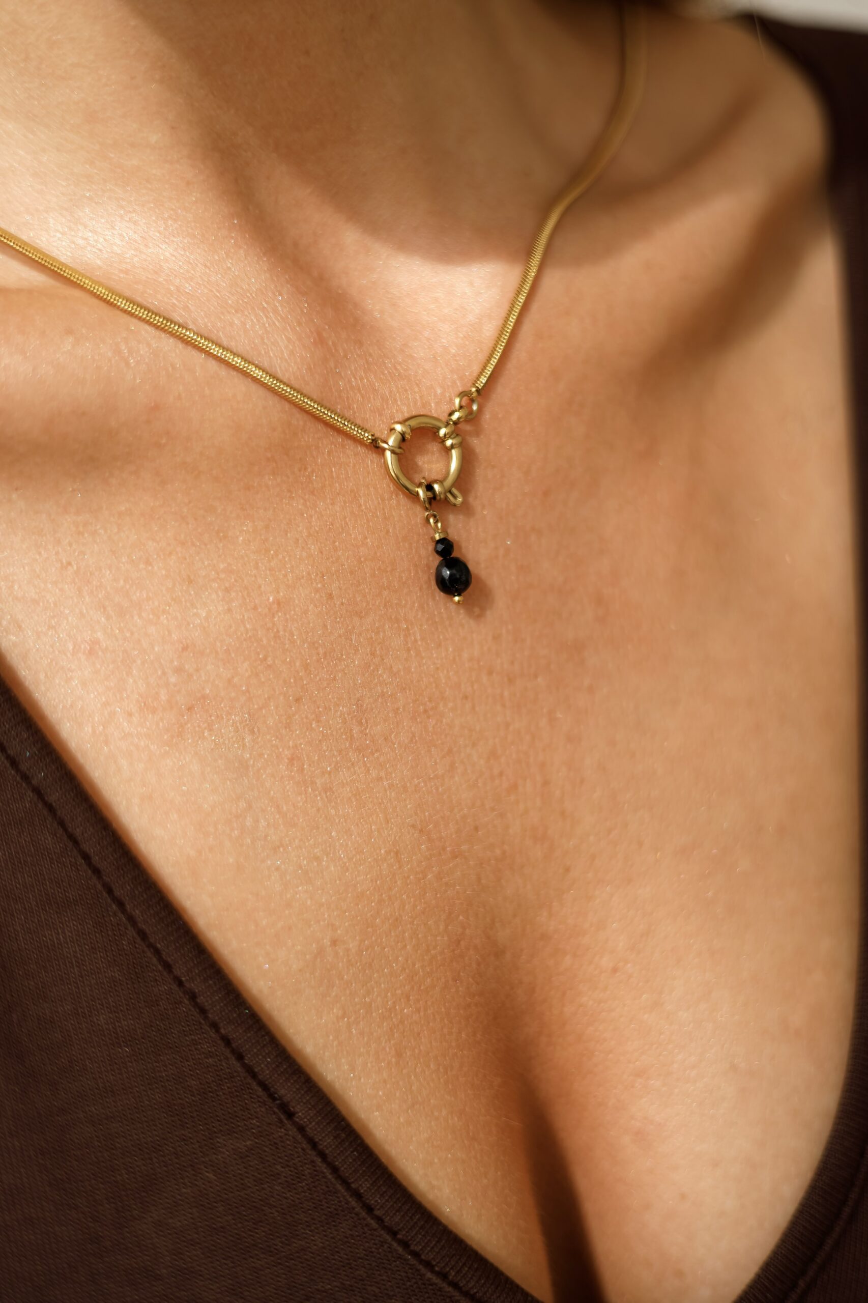 Naszyjnik krawatka Tie gold – stal szlachetna