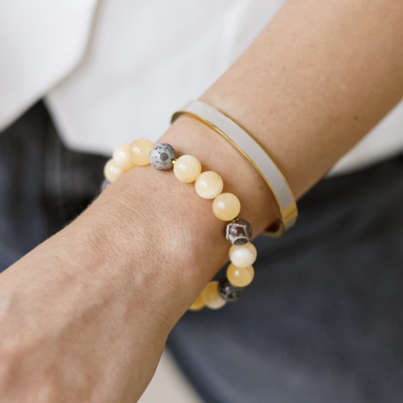 Bransoletka Butter brown - Nefryt, Jaspis brązowy