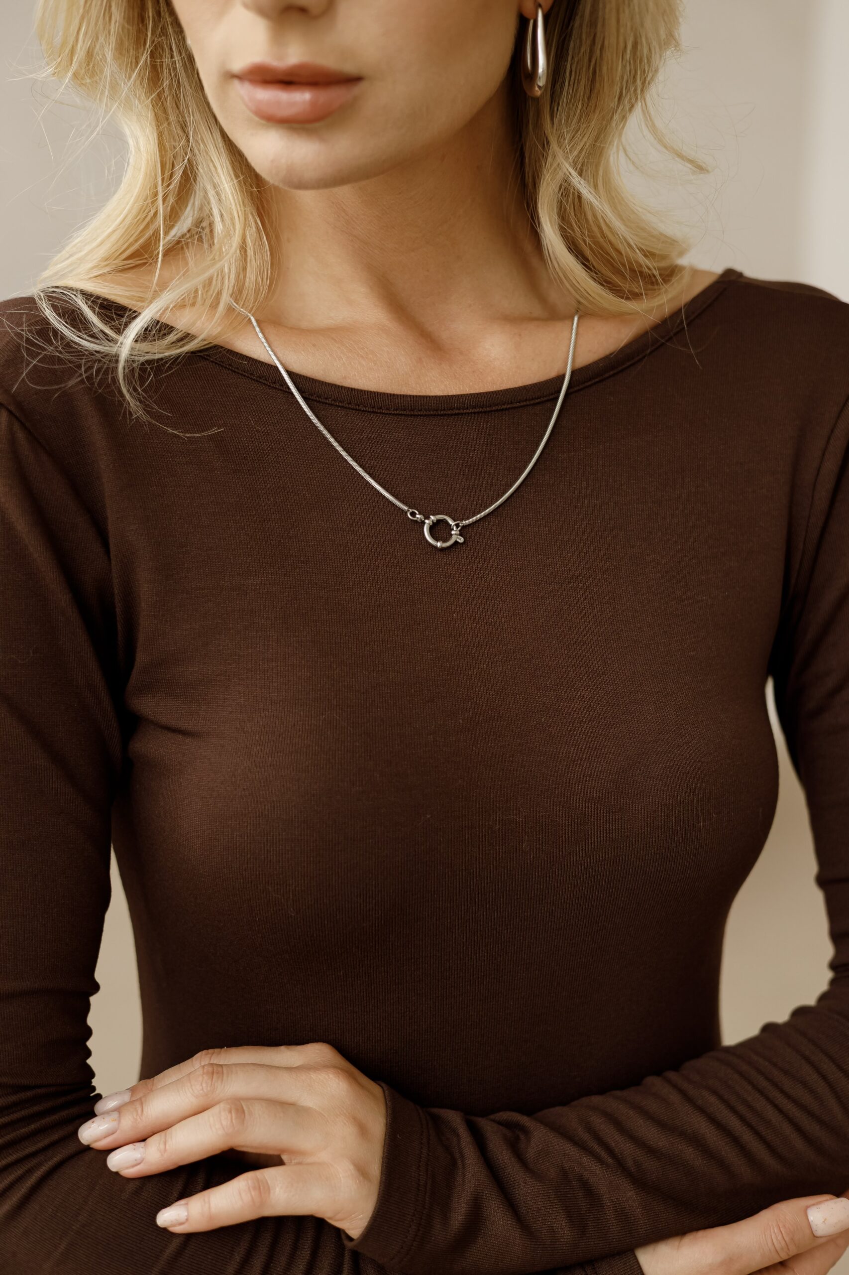 Naszyjnik krawatka Tie silver – stal szlachetna