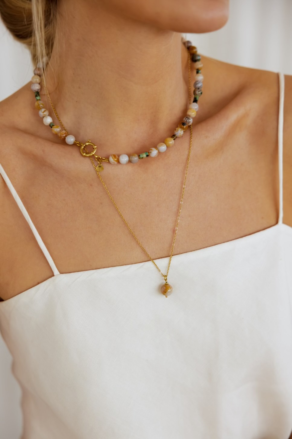 Naszyjnik z federingiem Agat Sun – Agat bambusowy