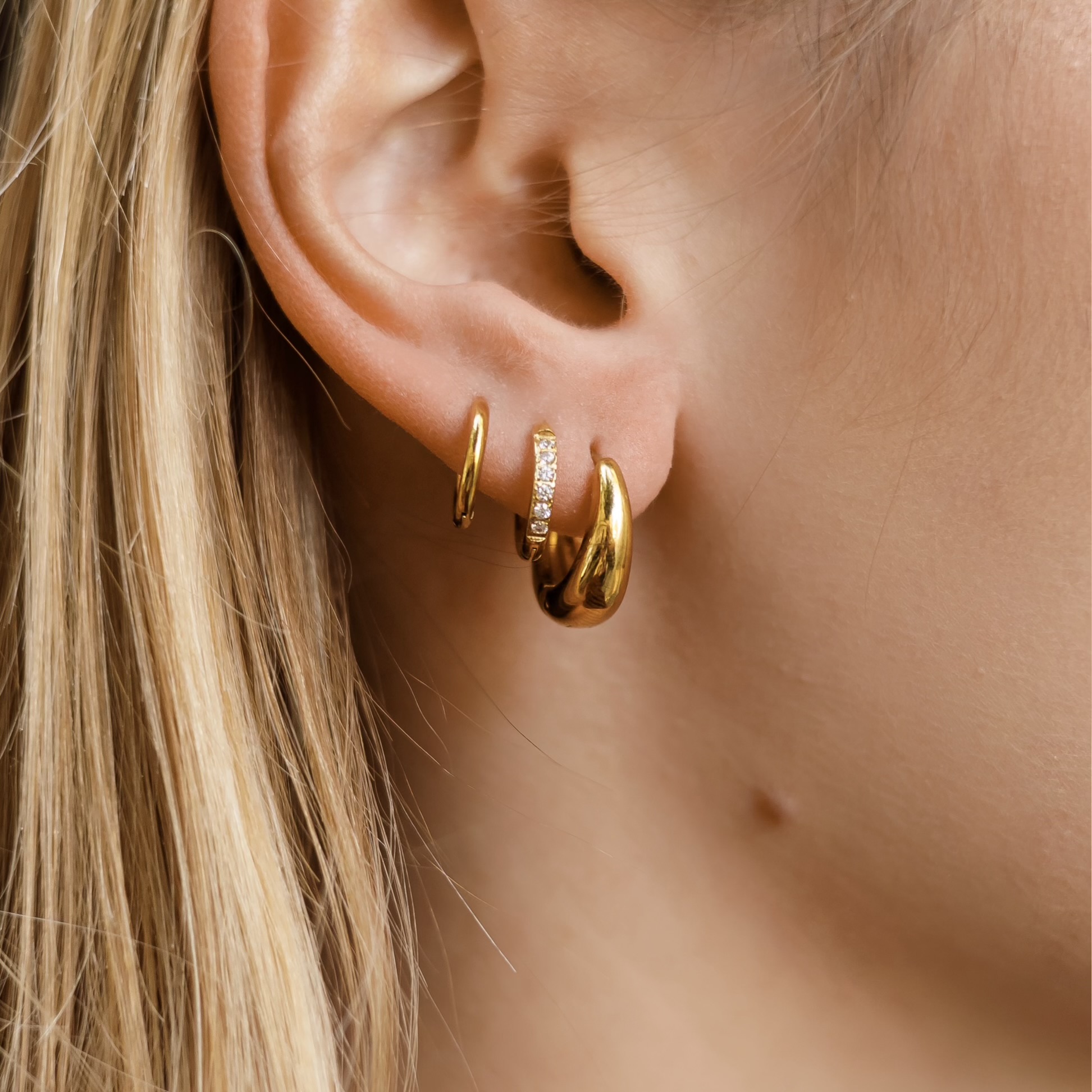 Zestaw 3 kolczyków ze stali szlachetnej – Trio