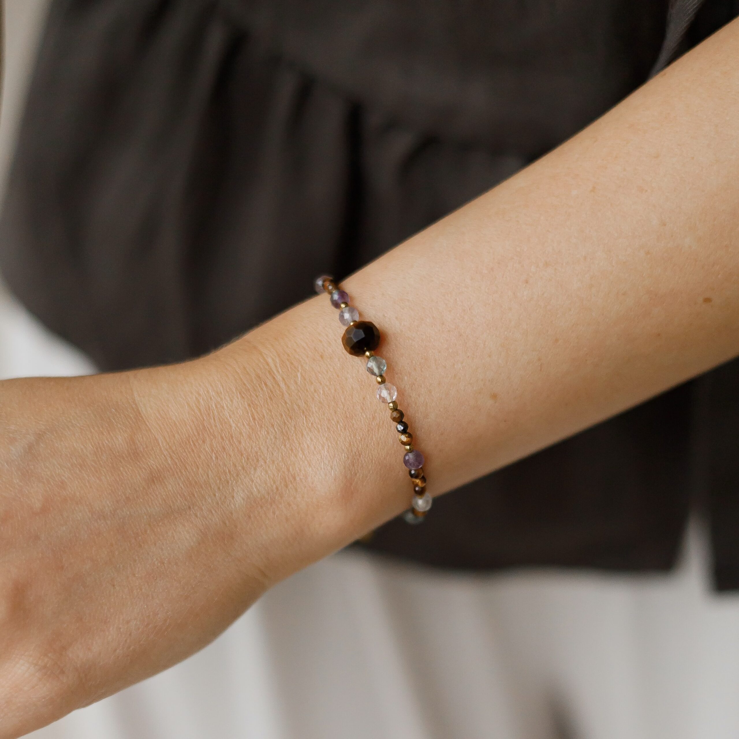 Bransoletka z Fluorytem i Tygrysim okiem – Tiger heart