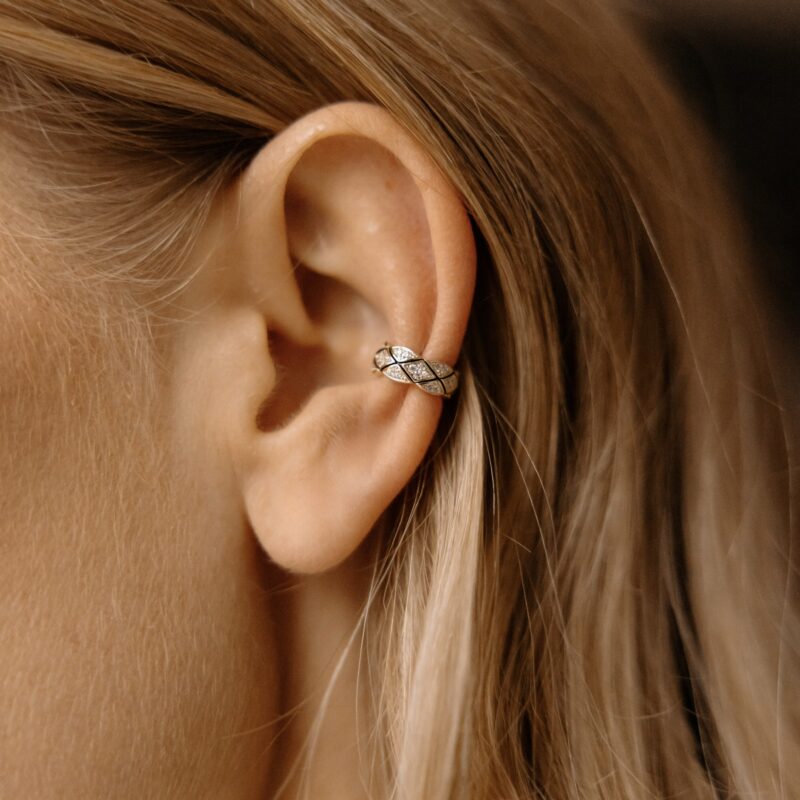 Nausznica Silent night - cyrkonia