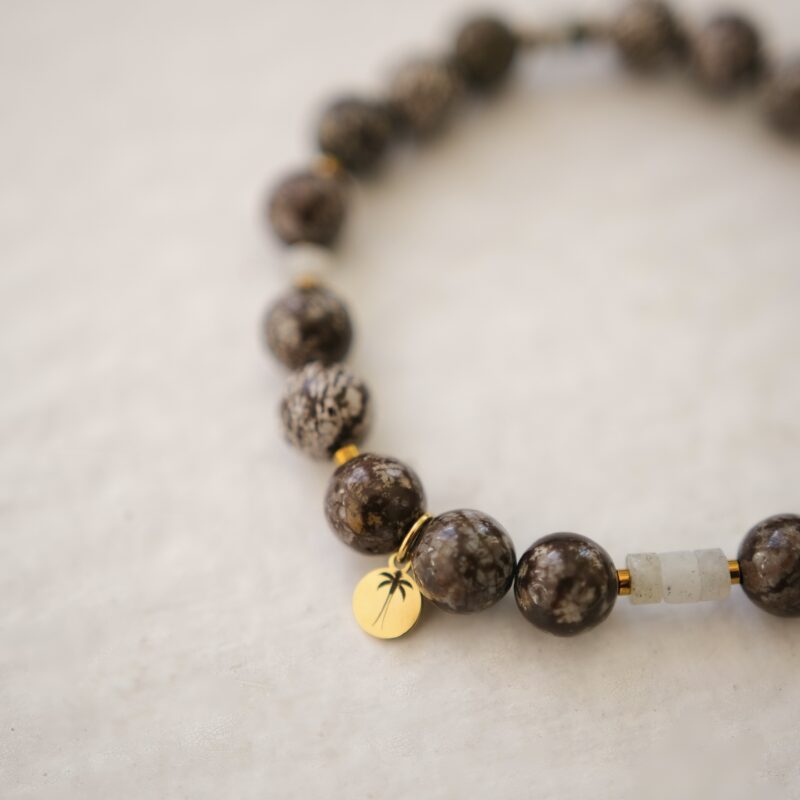 Bransoletka Brownie - Obsydian brązowy, Labradoryt