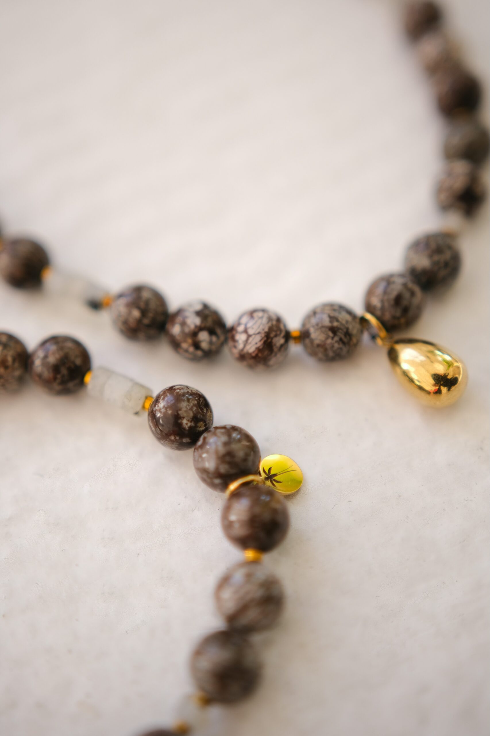 Naszyjnik Brownie – Obsydian brązowy, Labradoryt