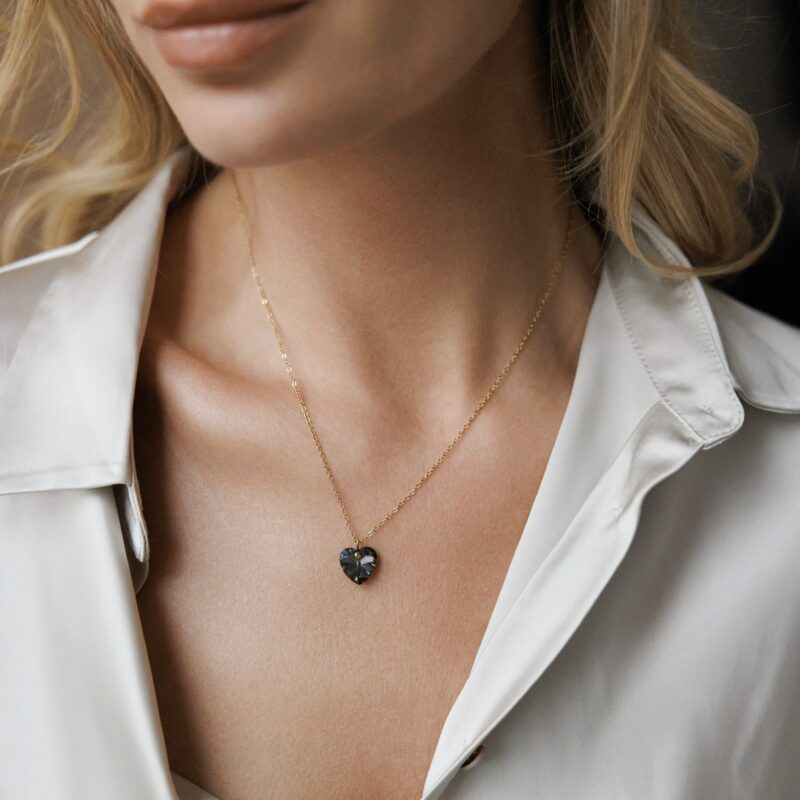 Łańcuszek z sercem z cyrkonii - Silent night