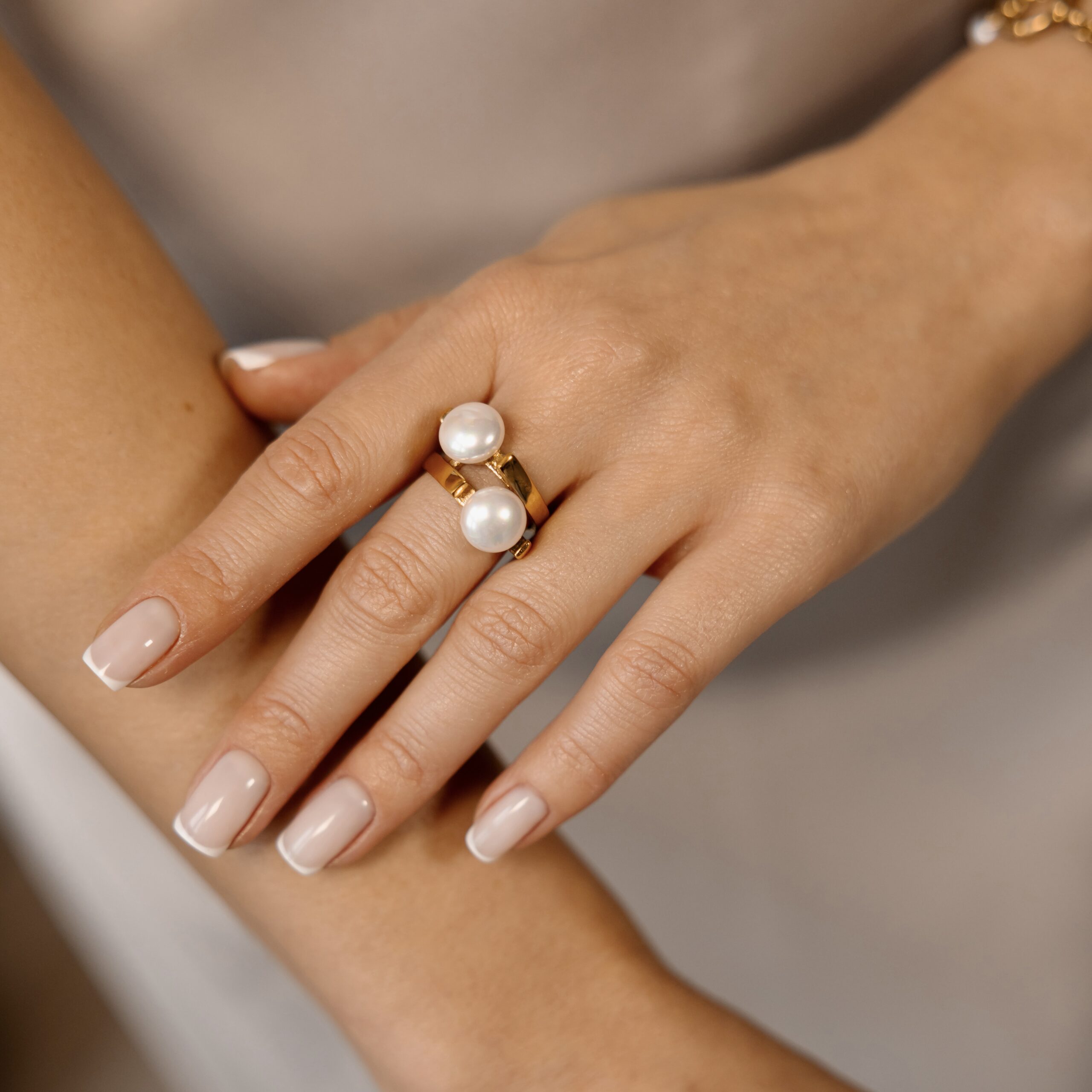 Pierścien z perłami – Pearl Blush