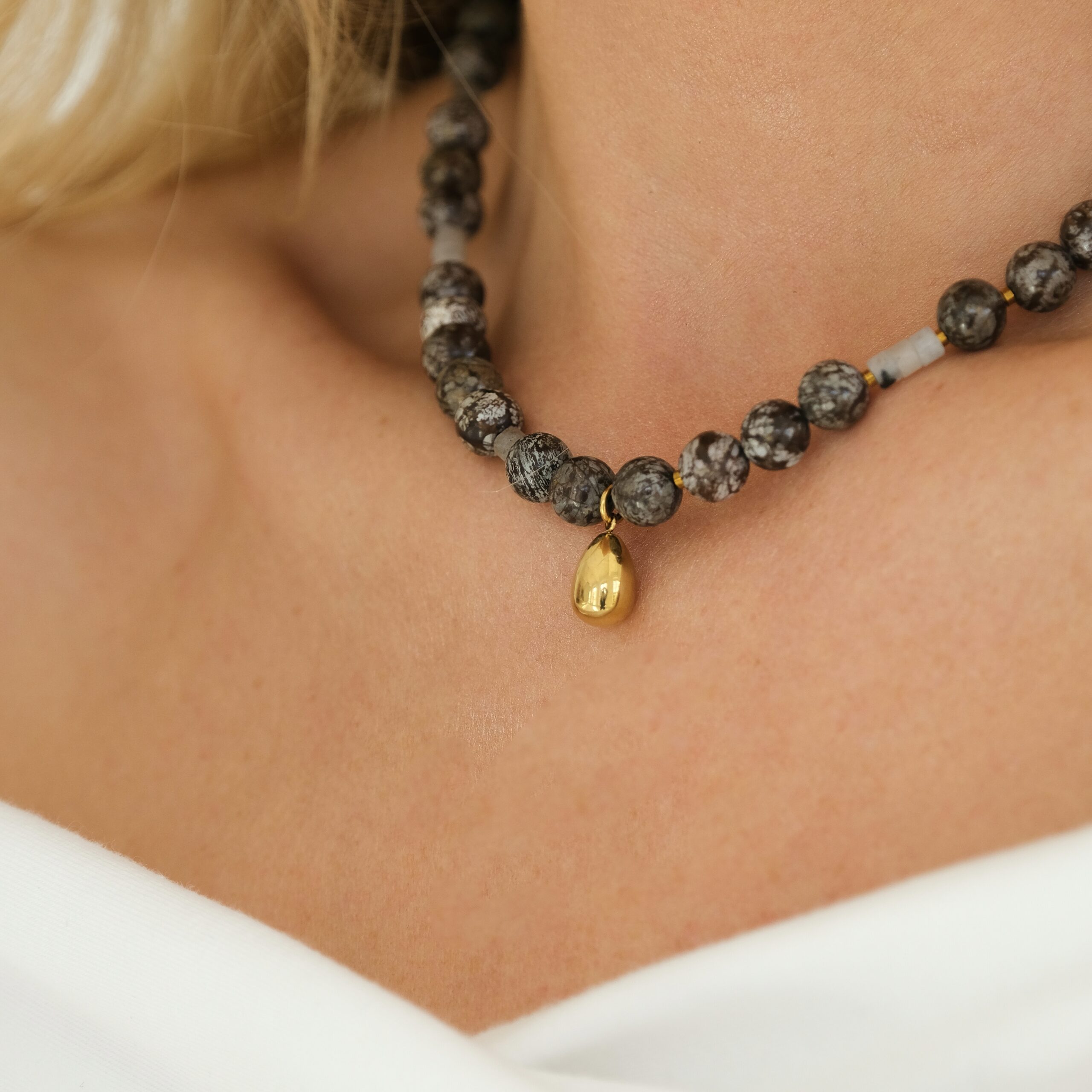 Naszyjnik Brownie – Obsydian brązowy, Labradoryt