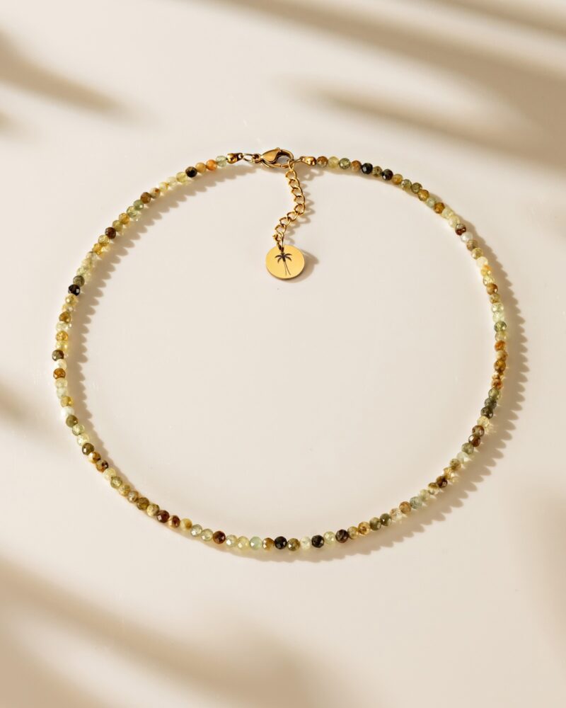 Naszyjnik typu choker - Granat Zielony - kamienie naturalne