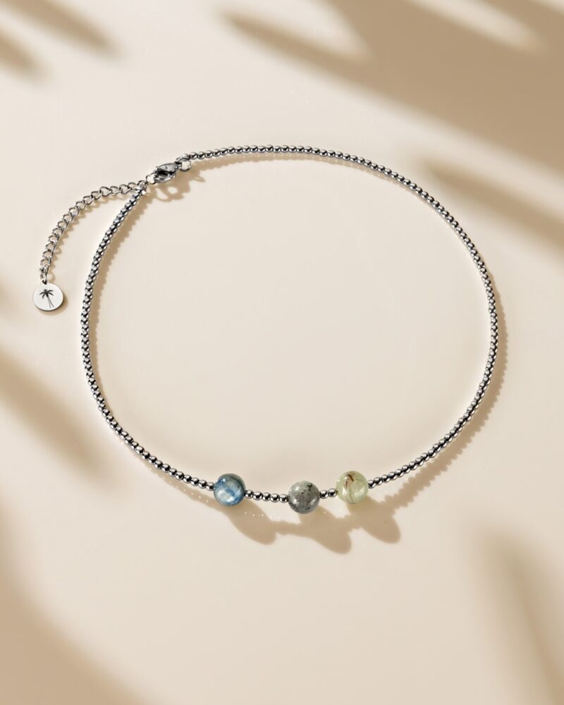Naszyjnik typu choker - Kyanit Niebieski - Hematyt