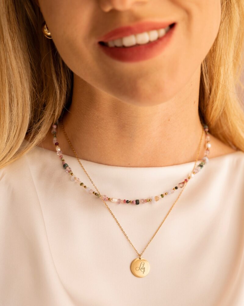 Naszyjnik typu choker "Mama love" - naszyjnik z kamieni naturalnych