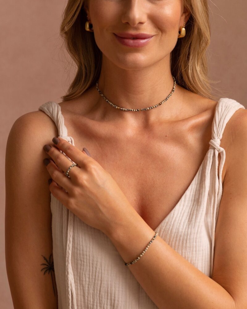 Naszyjnik typu choker "Dalmatian" - Jaspis Dalmatyński