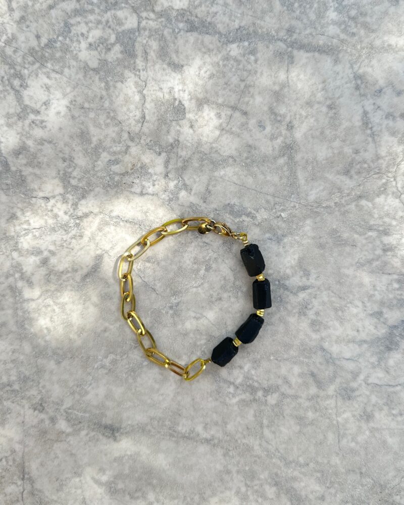 Bransoletka "Black Energy chain" - Turmalin surowy