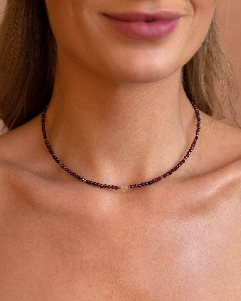 Choker "Mulled wine" - Granat