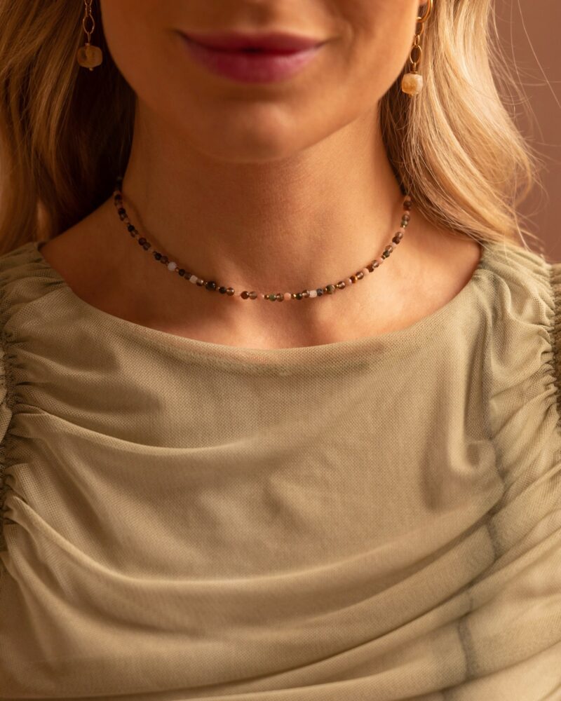 Naszyjnik typu choker "Natural tone" - stal szlachetna
