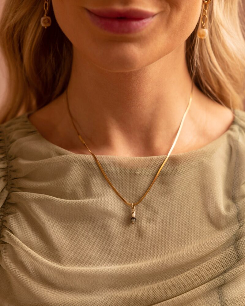 Naszyjnik silk "Natural tone" - Opal peruwiański