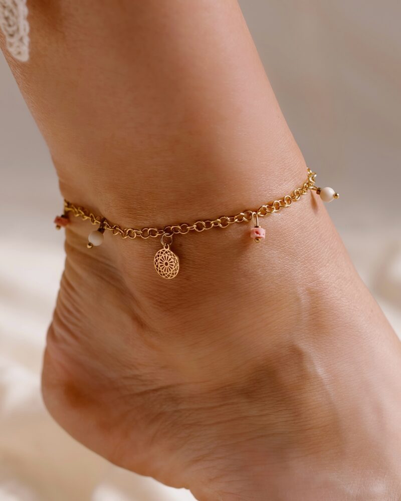 Bransoletka na nogę "Boho summer" - bransoletka ze stali szlachetnej