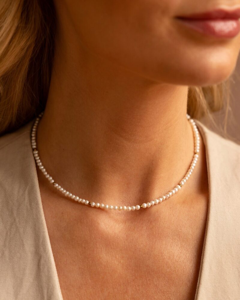 Naszyjnik typu choker "Minimal Pearl" - perła słodkowodna