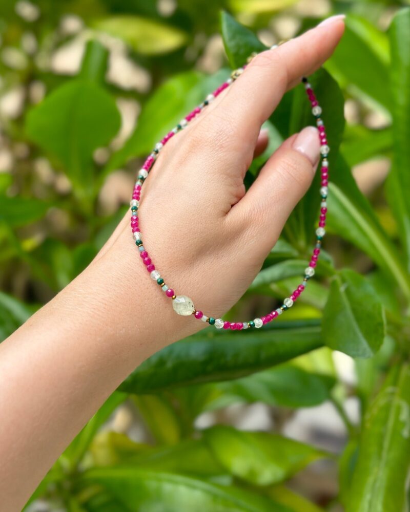 Naszyjnik typu choker "Thai vibe" - Szmaragd