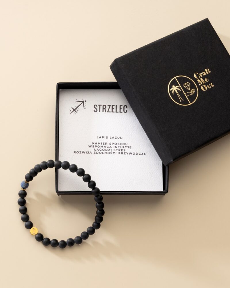 Bransoletka męska zodiakalna Strzelec - Lapis Lazuli