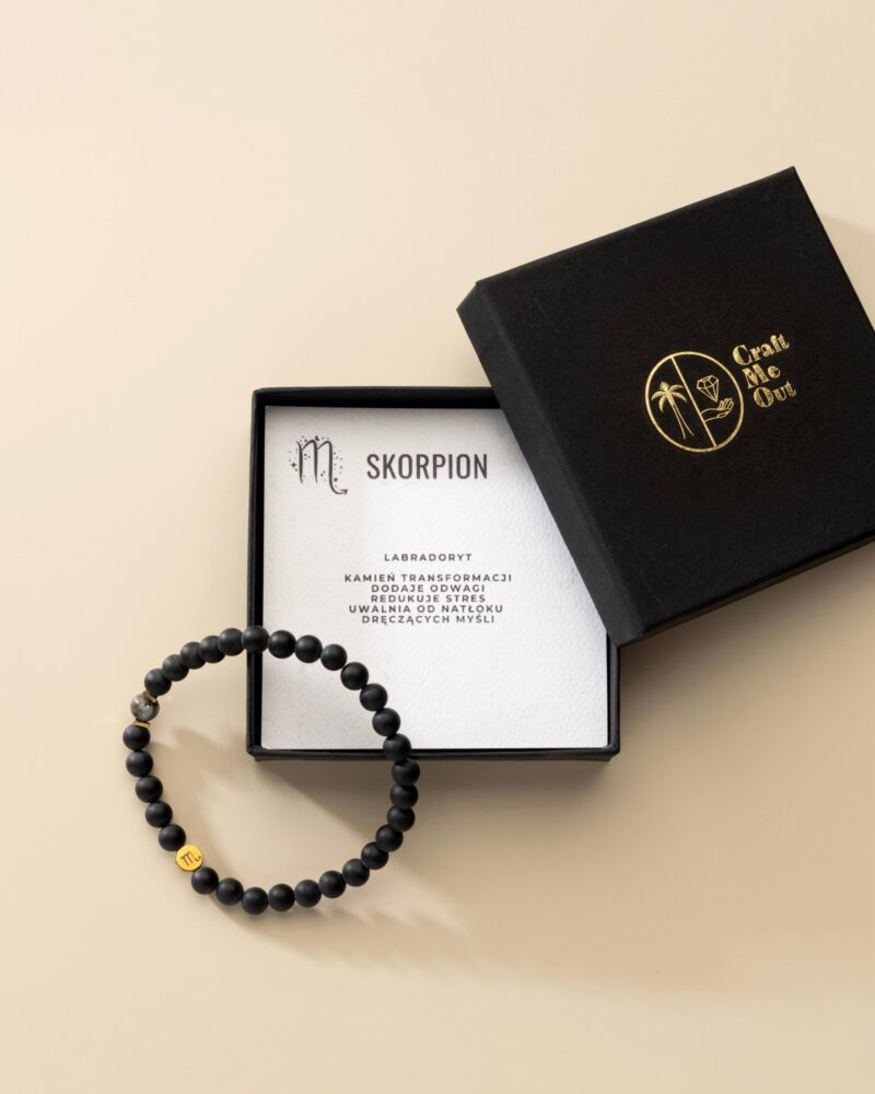 Bransoletka męska zodiakalna Skorpion - Labradoryt