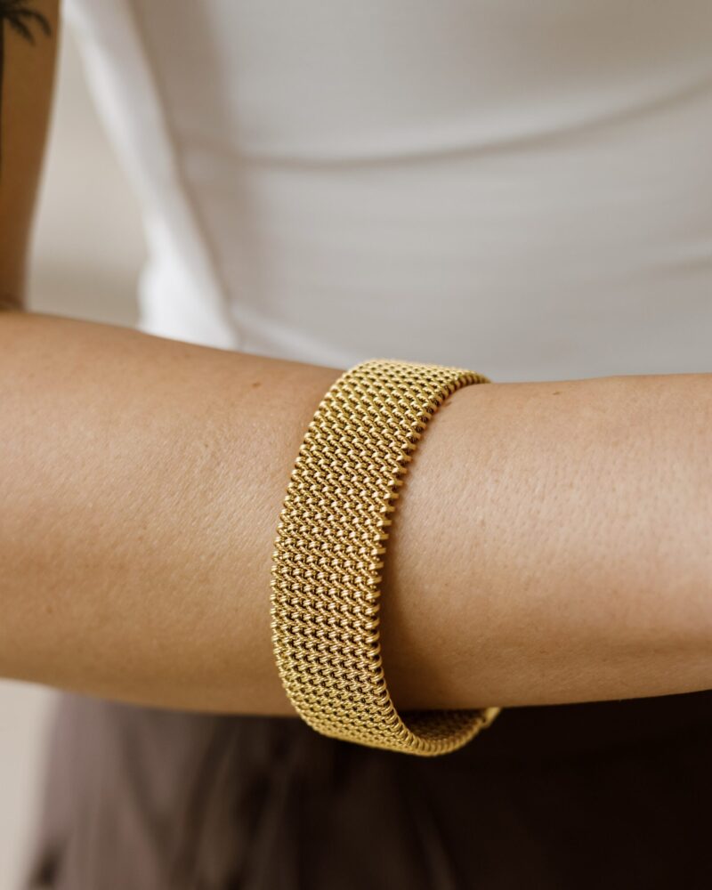 Bransoletka ze stali szlachetnej - Mesh gold
