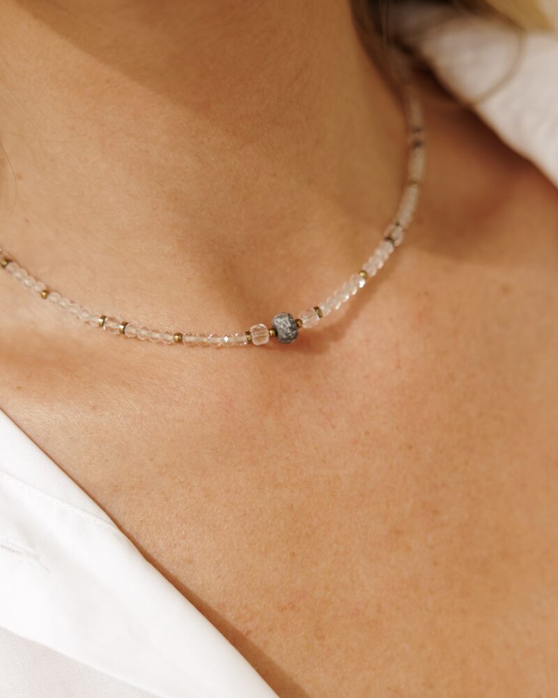 Naszyjnik typu choker Crystal Balance  - Kryształ górski, Jaspis, Hematyt