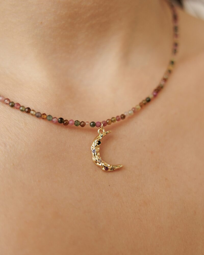 Naszyjnik typu choker Sailor Moon - Turmalin kolorowy, cyrkonia