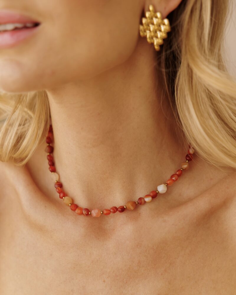 Naszyjnik typu choker Aperol - Awenturyn, Agat