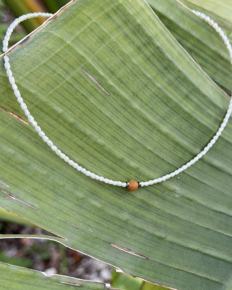 Naszyjnik typu choker Majorka - Perła słodkowodna, Awenturyn